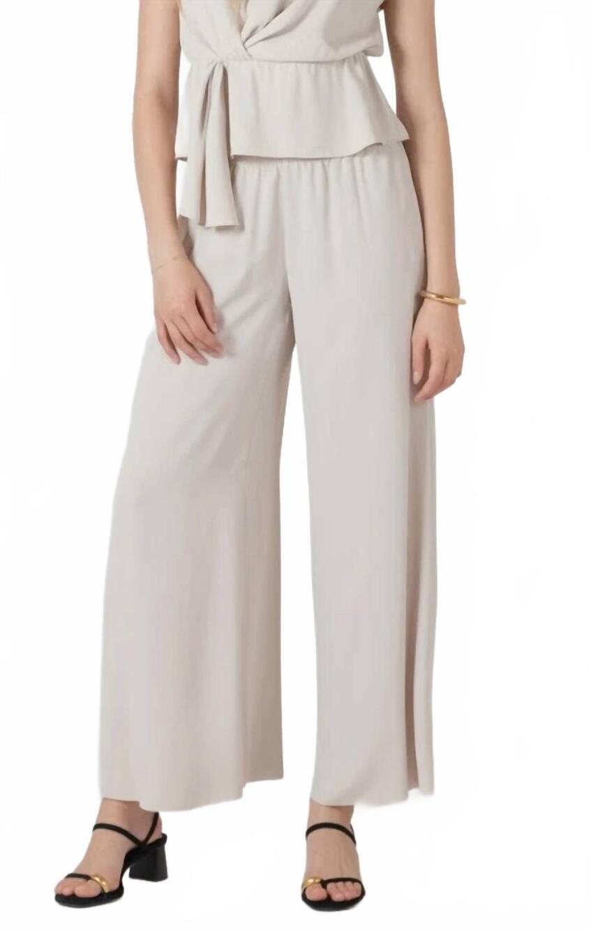 NEW BLACK TAPE flowy wide leg pants in matte pearl